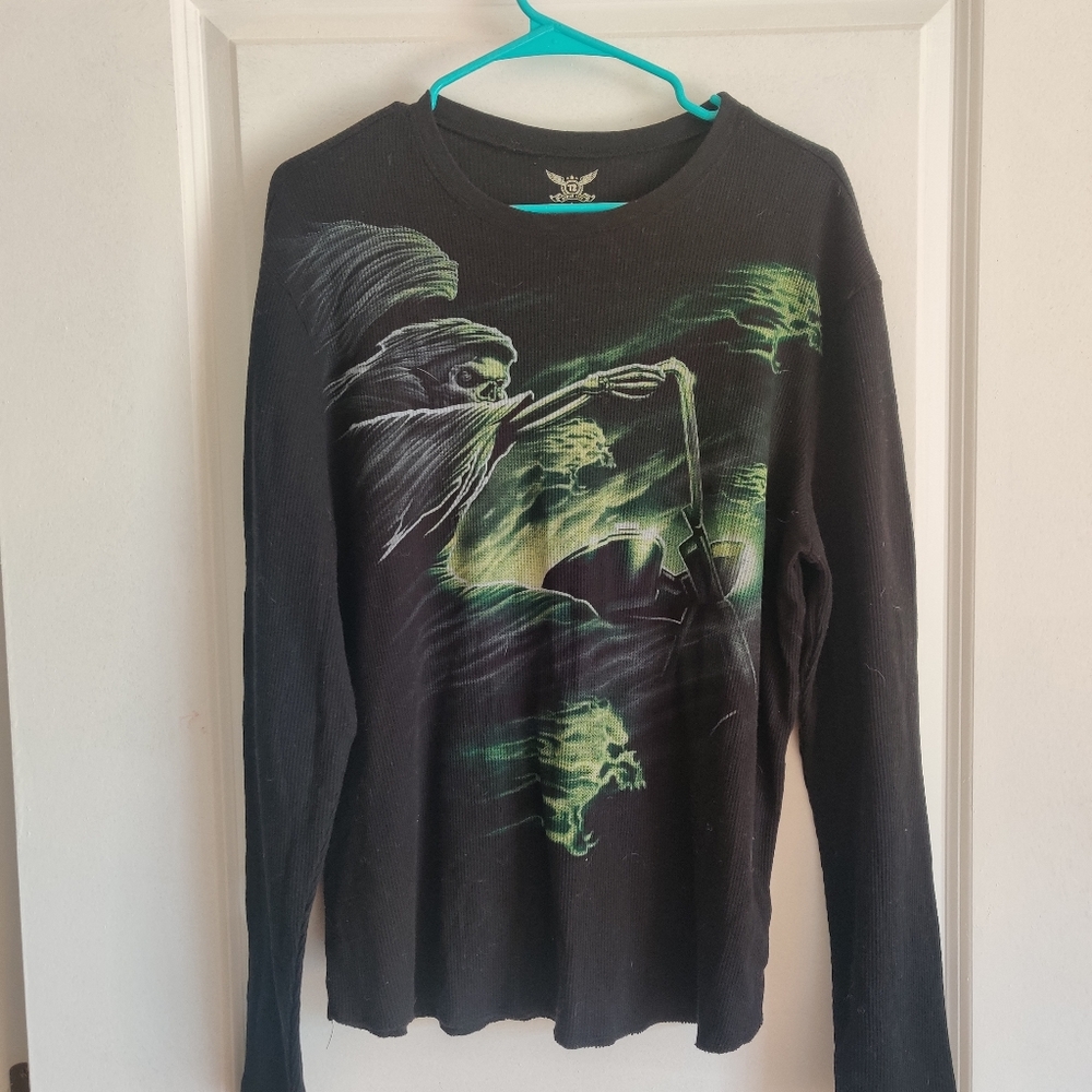 ⭐Skeleton Long Sleeve Graphic Tee